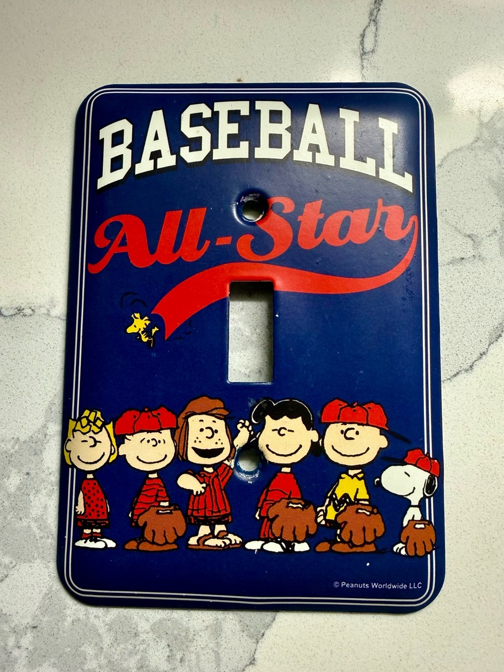 Peanuts Baseball All-Star Light Switch Cover - Blue & Red